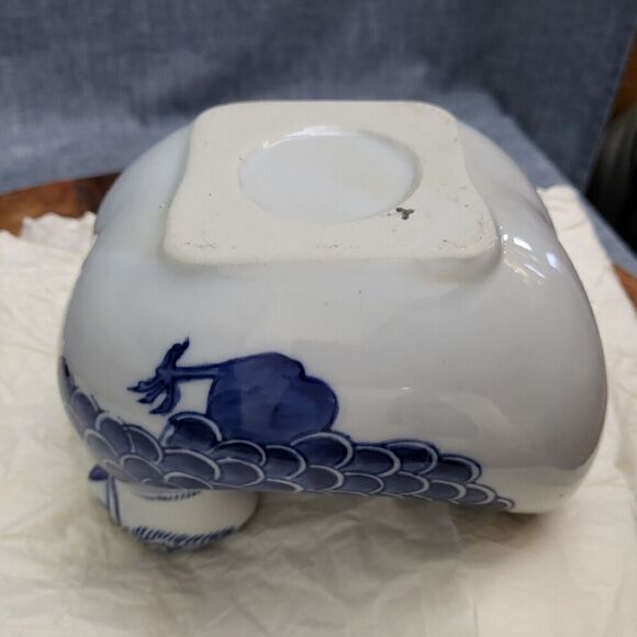 Chinese Joined Pair of Ducks Water Dropper Blue White Ceramic China - Picture 13 of 16